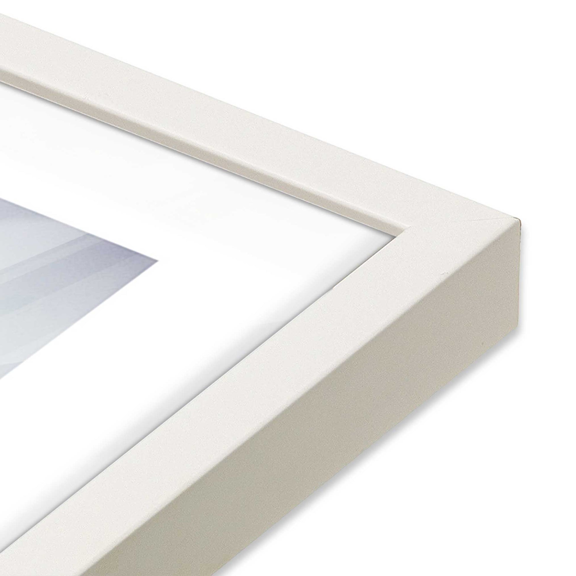 [Color:Opaque White] Picture of art in a Opaque White frame of the corner