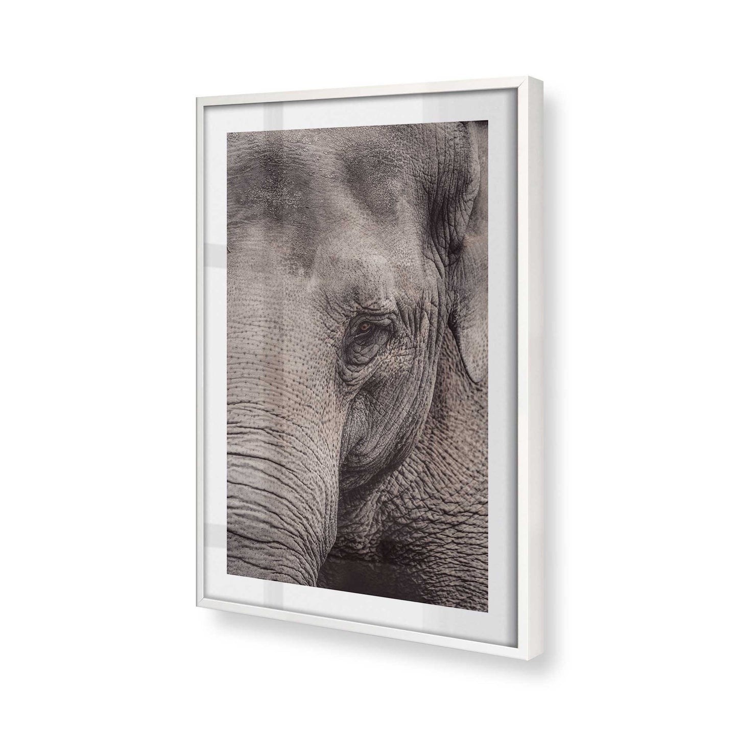 [Color:Opaque White] Picture of art in a Opaque White frame at an angle