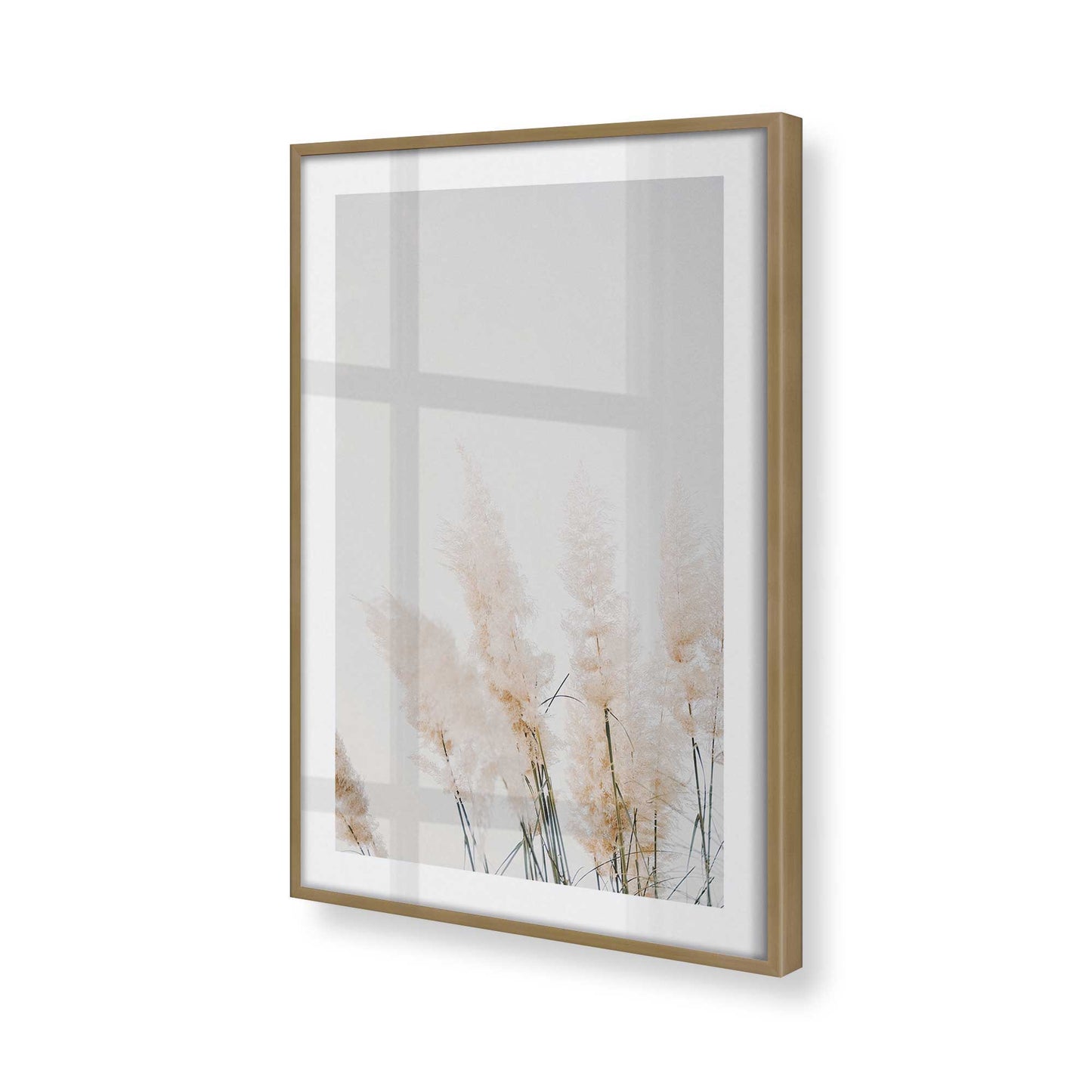 [Color:Brushed Gold] Picture of art in a Brushed Gold frame at an angle