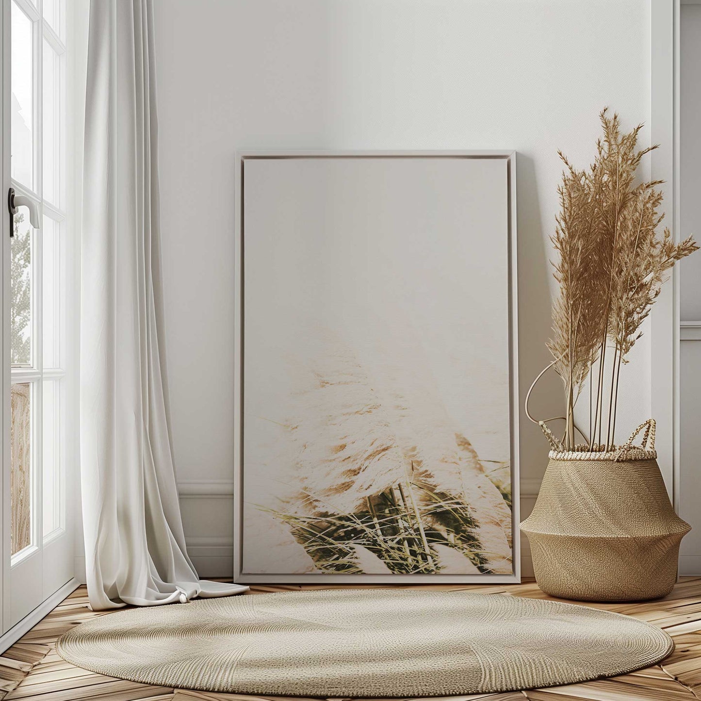 Soft Pampas Plumes Print on Canvas