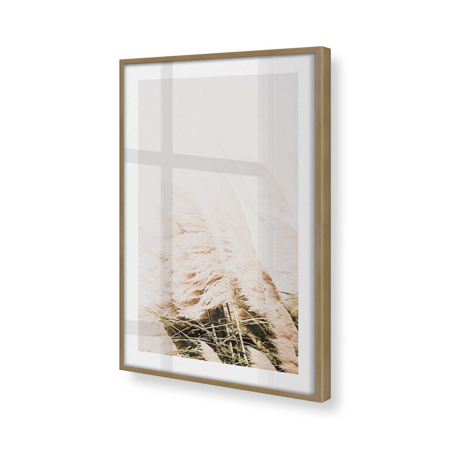 [Color:Brushed Gold] Picture of art in a Brushed Gold frame at an angle