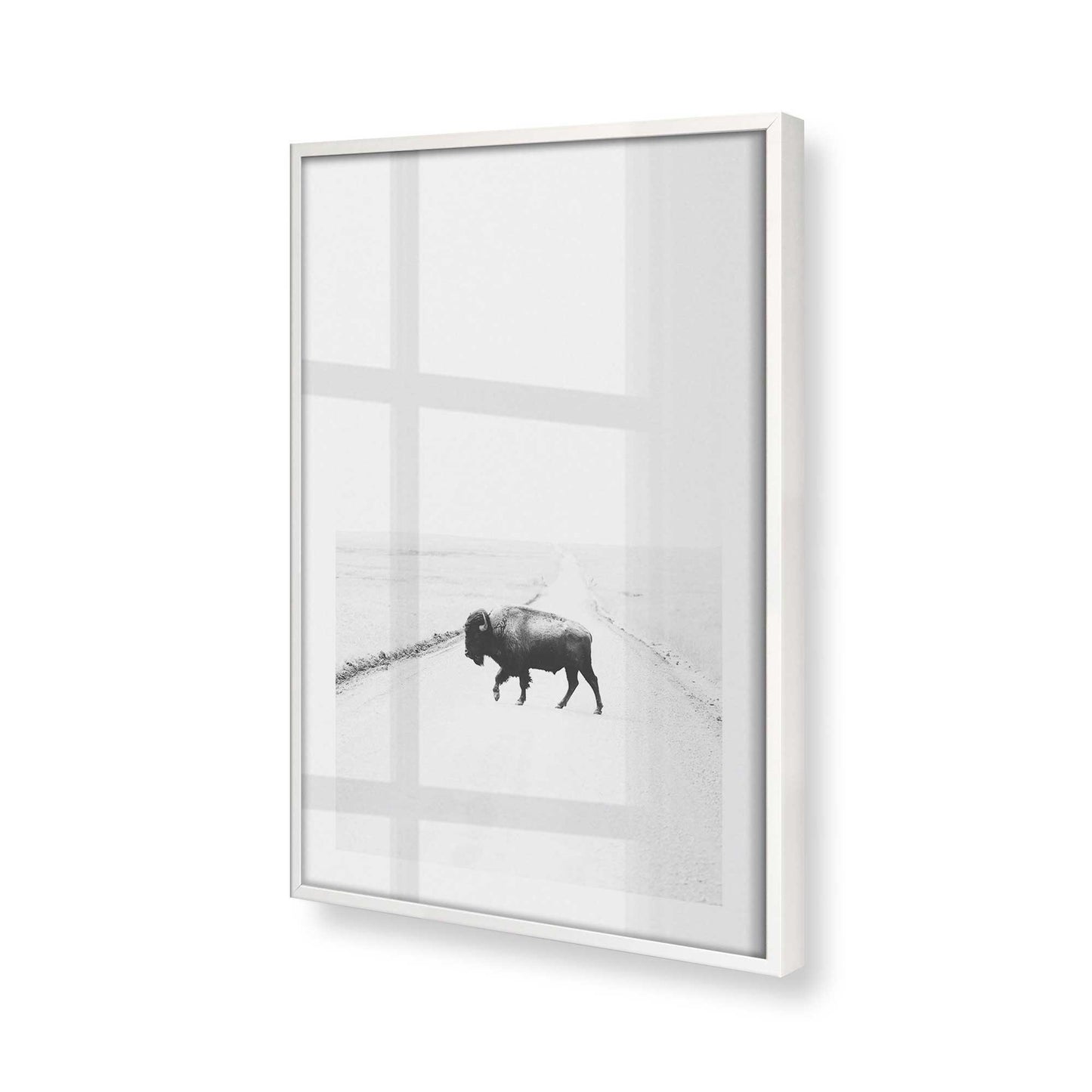 [Color:Opaque White] Picture of art in a Opaque White frame at an angle