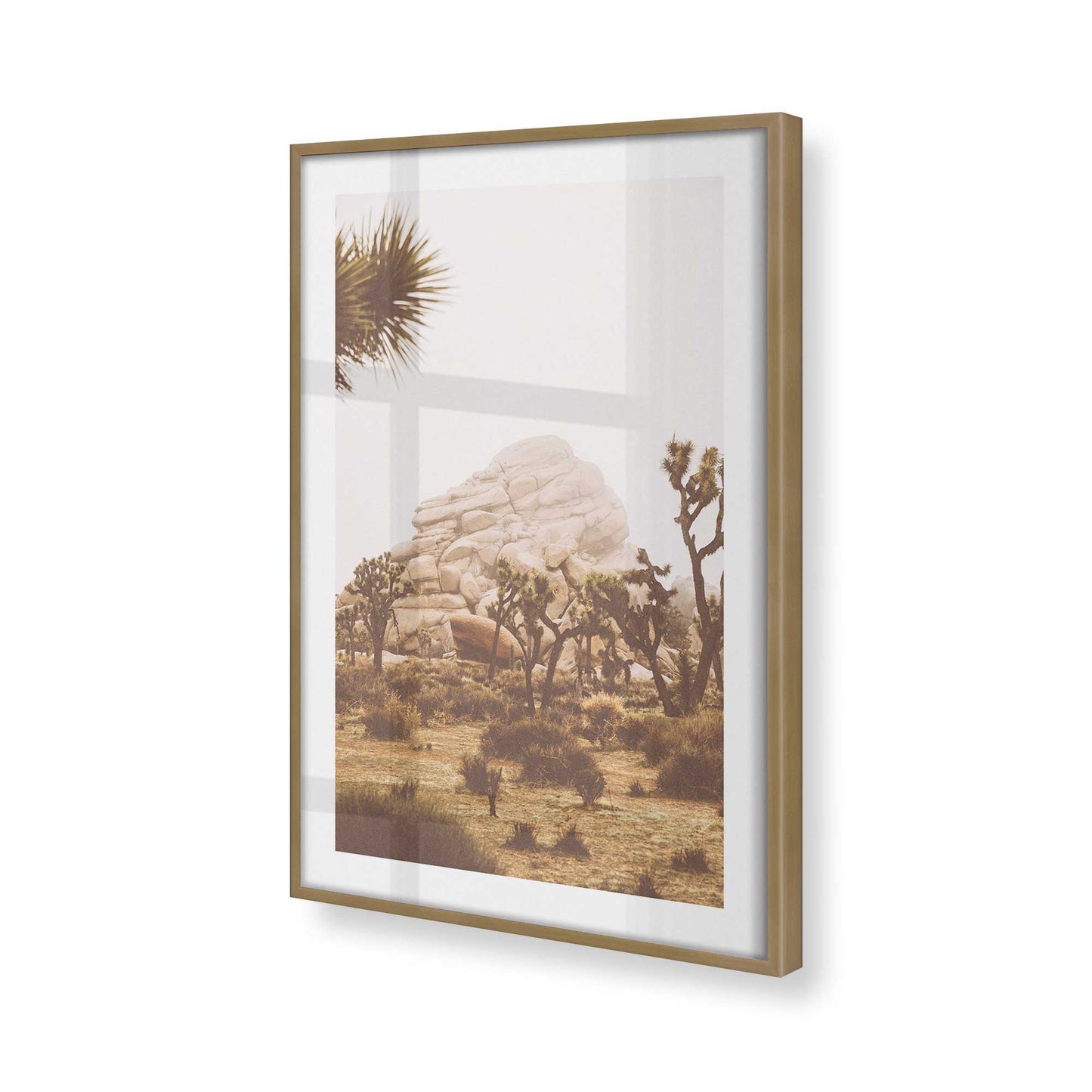 [Color:Brushed Gold] Picture of art in a Brushed Gold frame at an angle