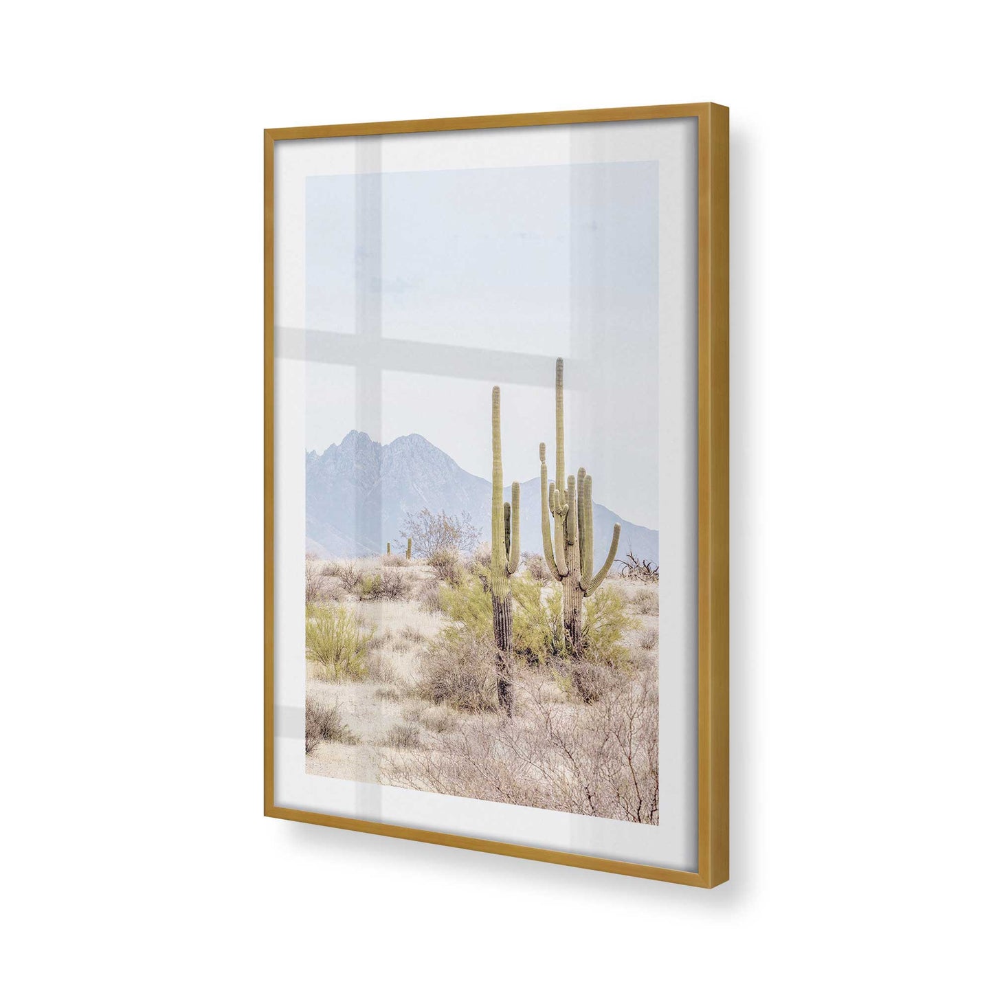 [Color:Polished Gold] Picture of art in a Polished Gold frame at an angle