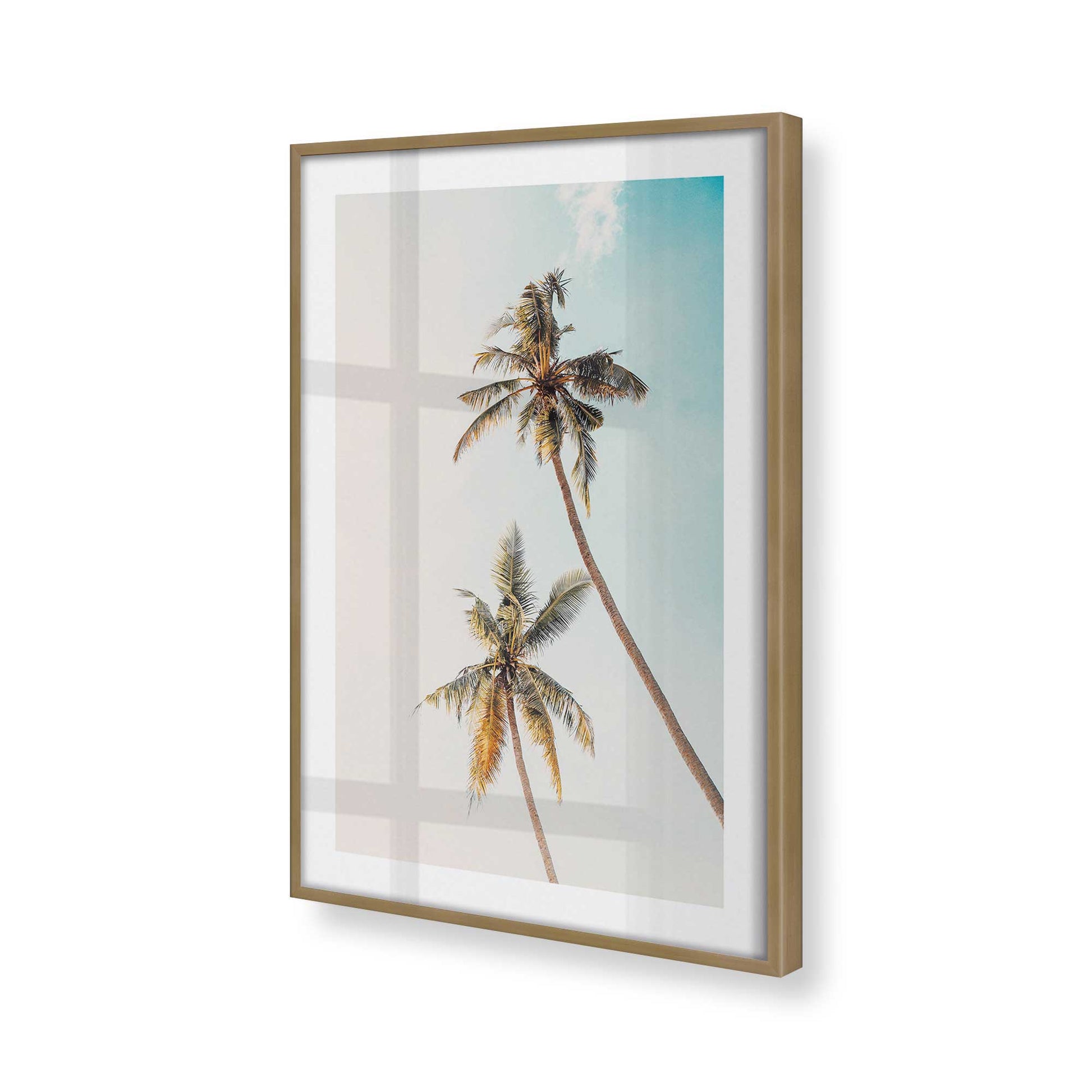 [Color:Brushed Gold] Picture of art in a Brushed Gold frame at an angle