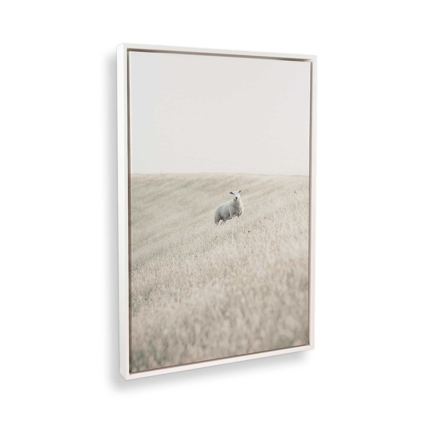 [Color:Opaque White] Picture of art in a White frame at an angle