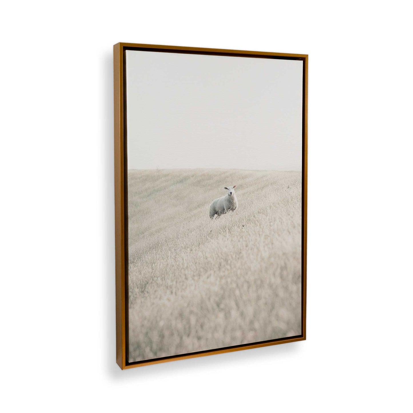 [Color:Polished Gold] Picture of art in a Polished Gold frame at an angle