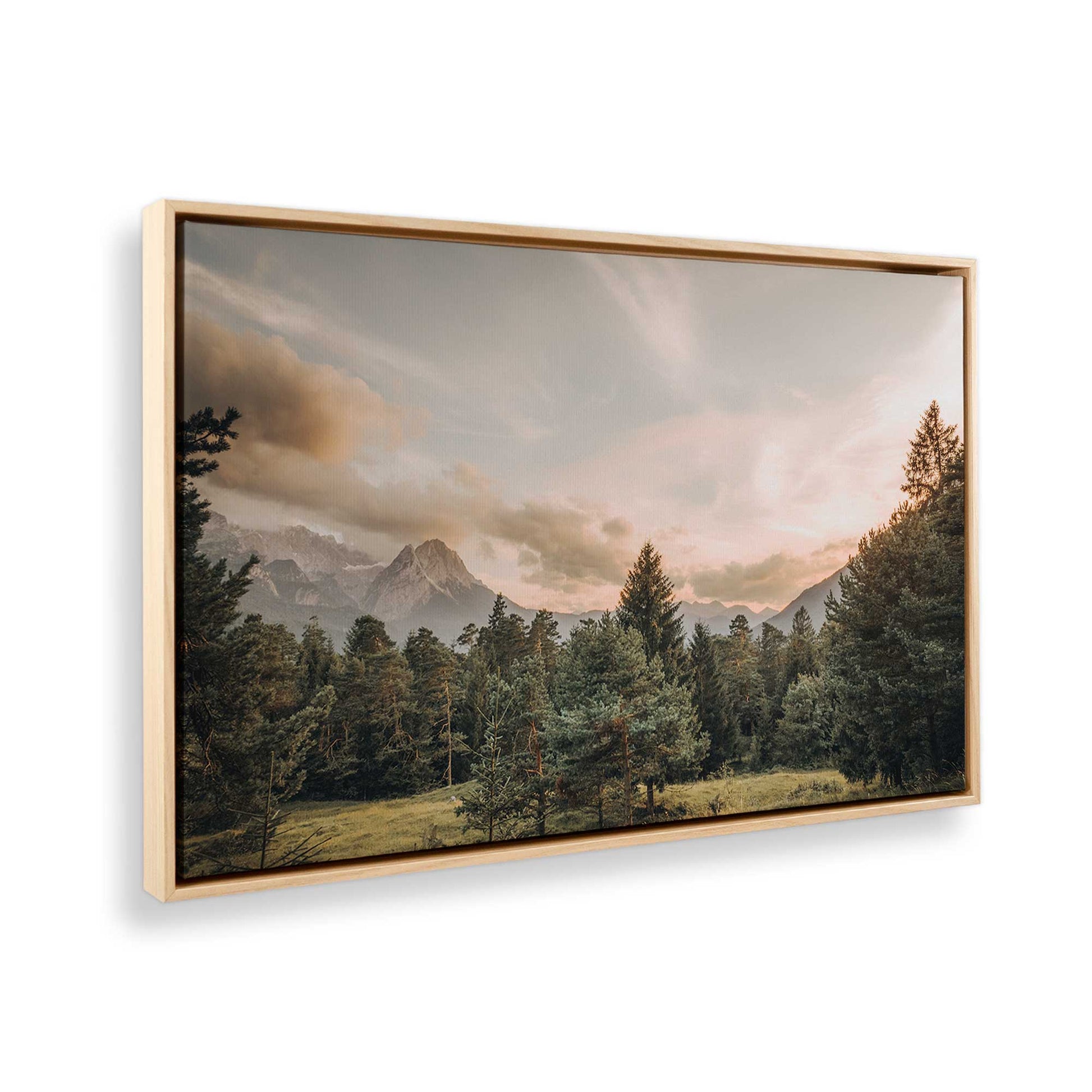 [Color:American Maple] Picture of art in a American Maple frame at an angle