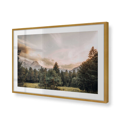 [Color:Polished Gold] Picture of art in a Polished Gold frame at an angle