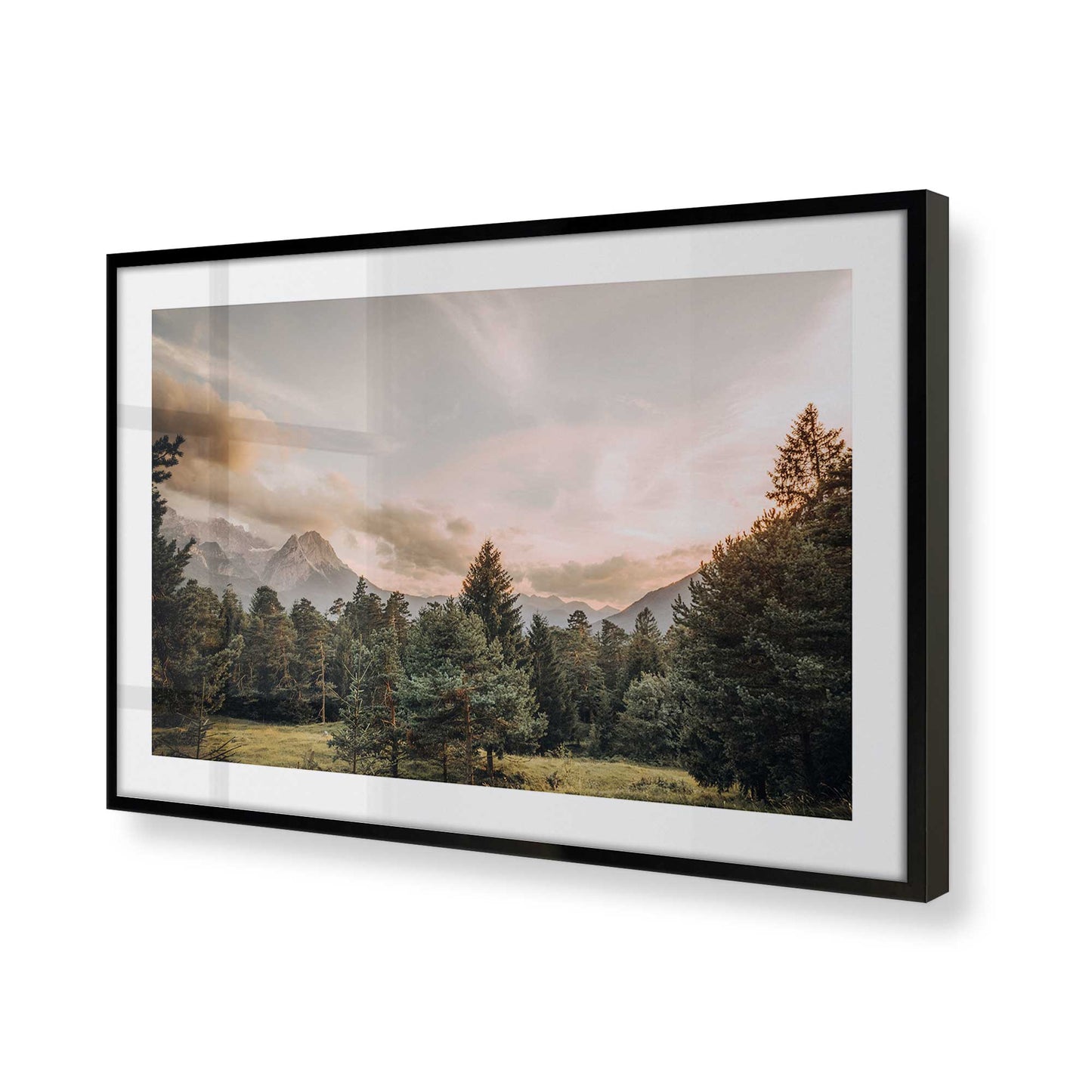 [Color:Satin Black] Picture of art in a Satin Black frame at an angle