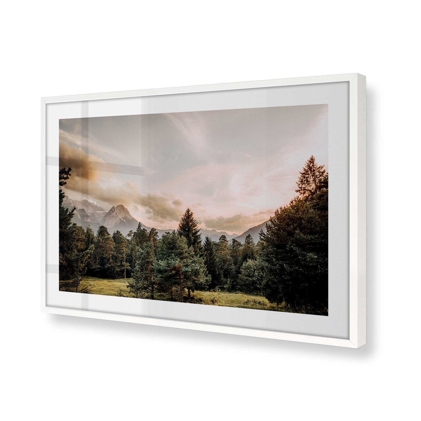 [Color:Opaque White] Picture of art in a Opaque White frame at an angle