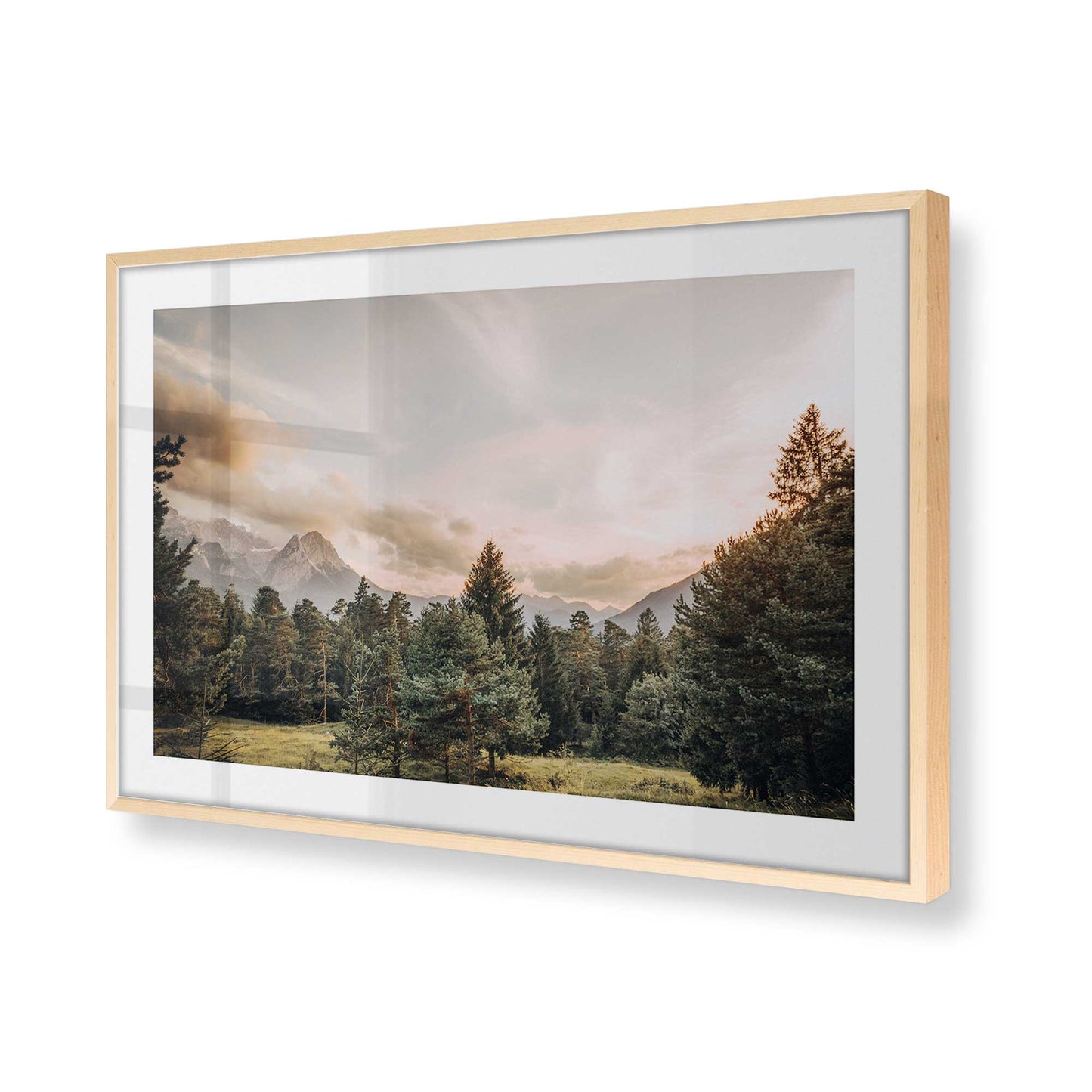 [Color:Raw Maple] Picture of art in a Raw Maple frame at an angle