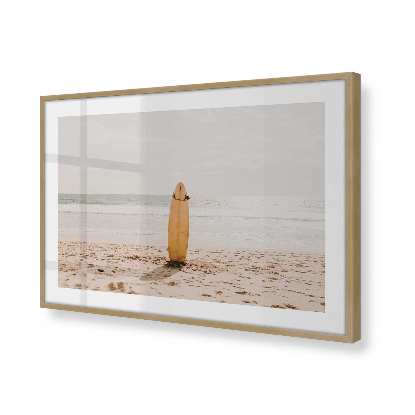 [Color:Brushed Gold] Picture of art in a Brushed Gold frame at an angle