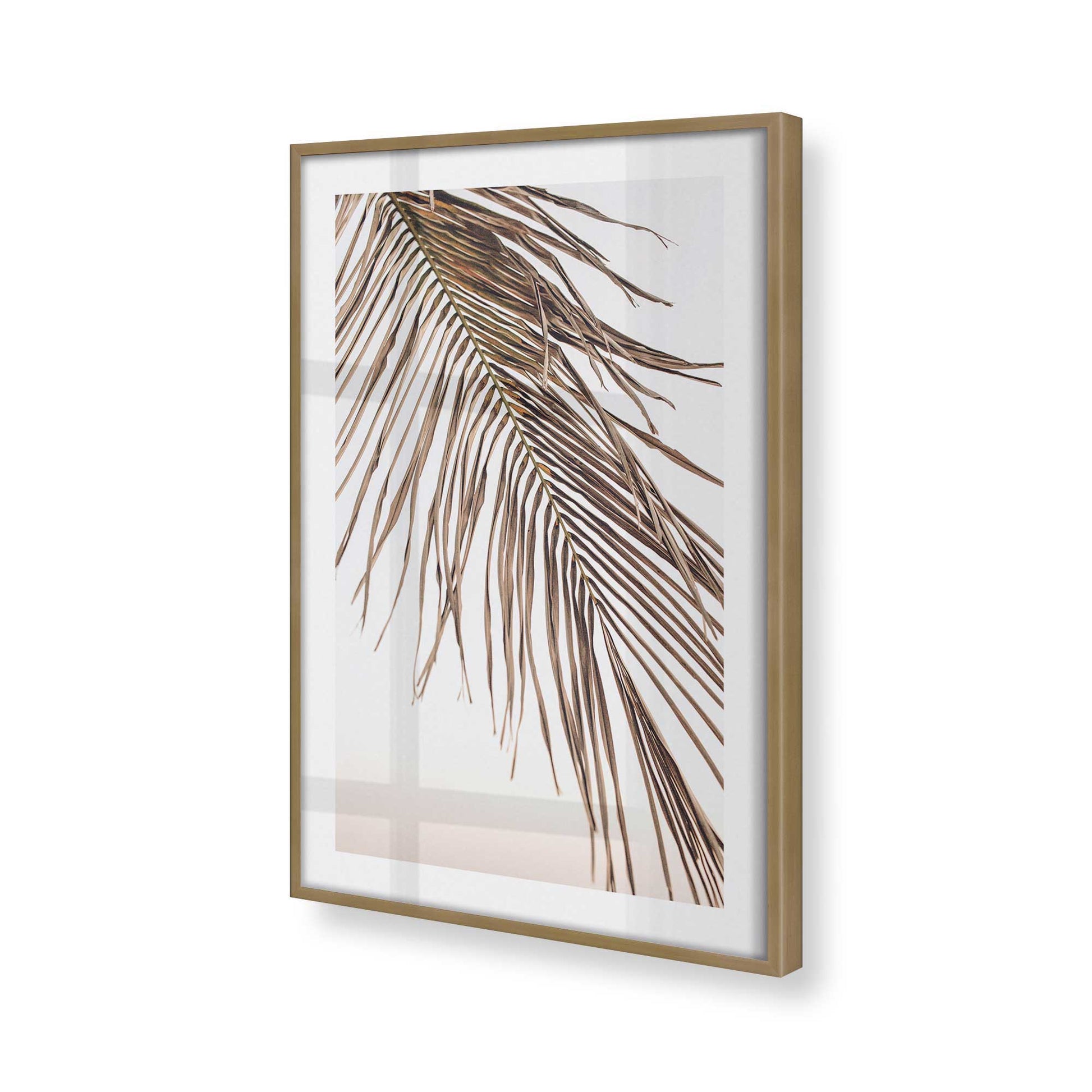 [Color:Brushed Gold] Picture of art in a Brushed Gold frame at an angle