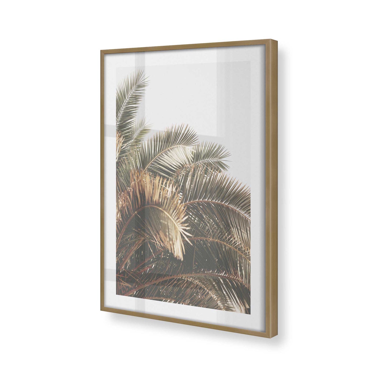 [Color:Brushed Gold] Picture of art in a Brushed Gold frame at an angle