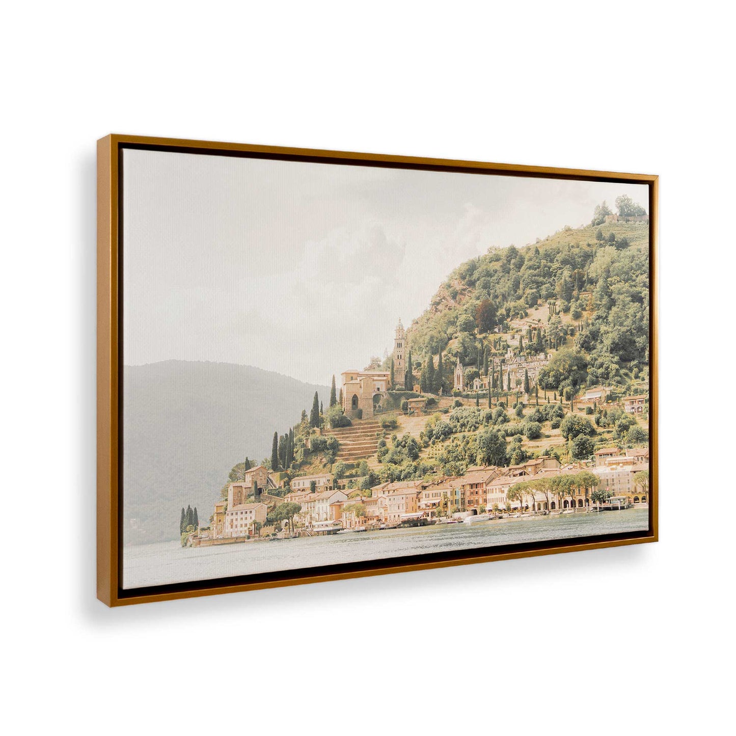 [Color:Polished Gold] Picture of art in a Polished Gold frame at an angle