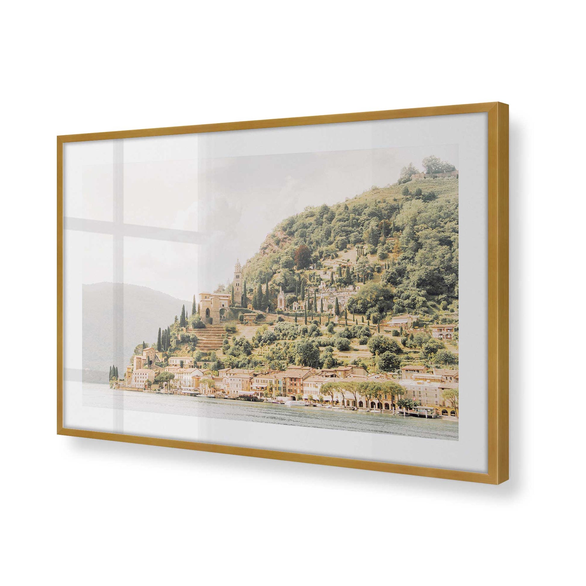 [Color:Polished Gold] Picture of art in a Polished Gold frame at an angle