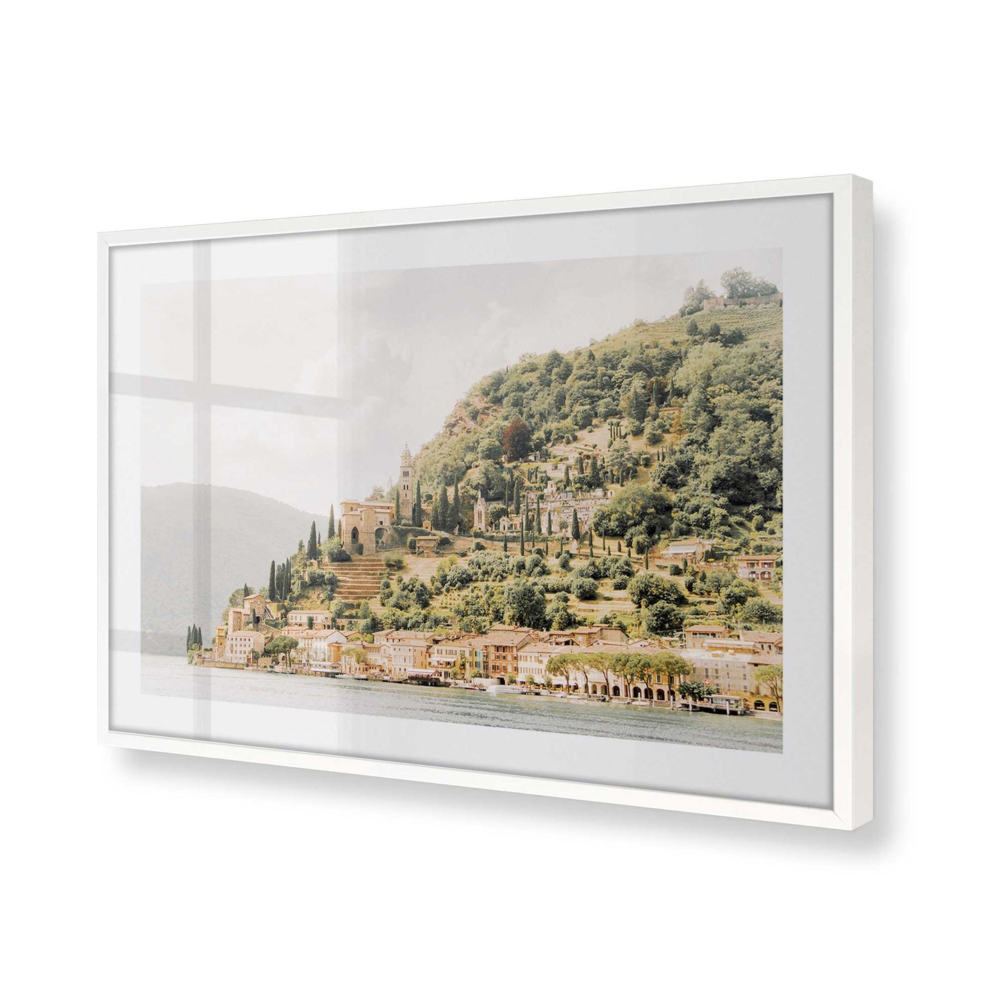 [Color:Opaque White] Picture of art in a Opaque White frame at an angle