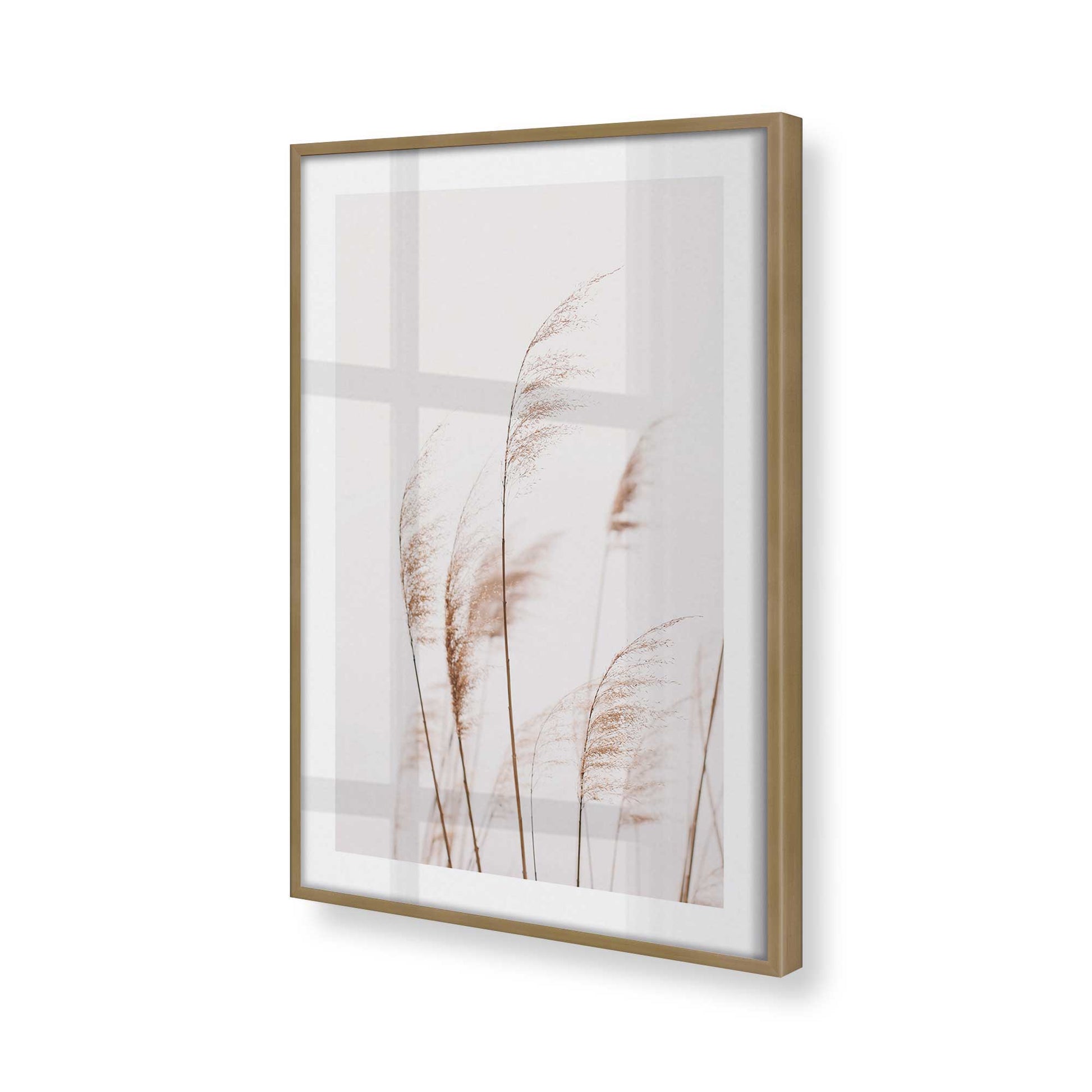 [Color:Brushed Gold] Picture of art in a Brushed Gold frame at an angle