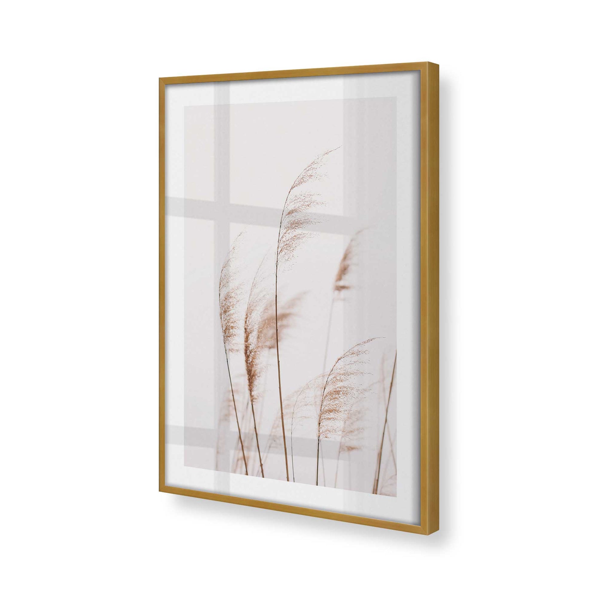 [Color:Polished Gold] Picture of art in a Polished Gold frame at an angle