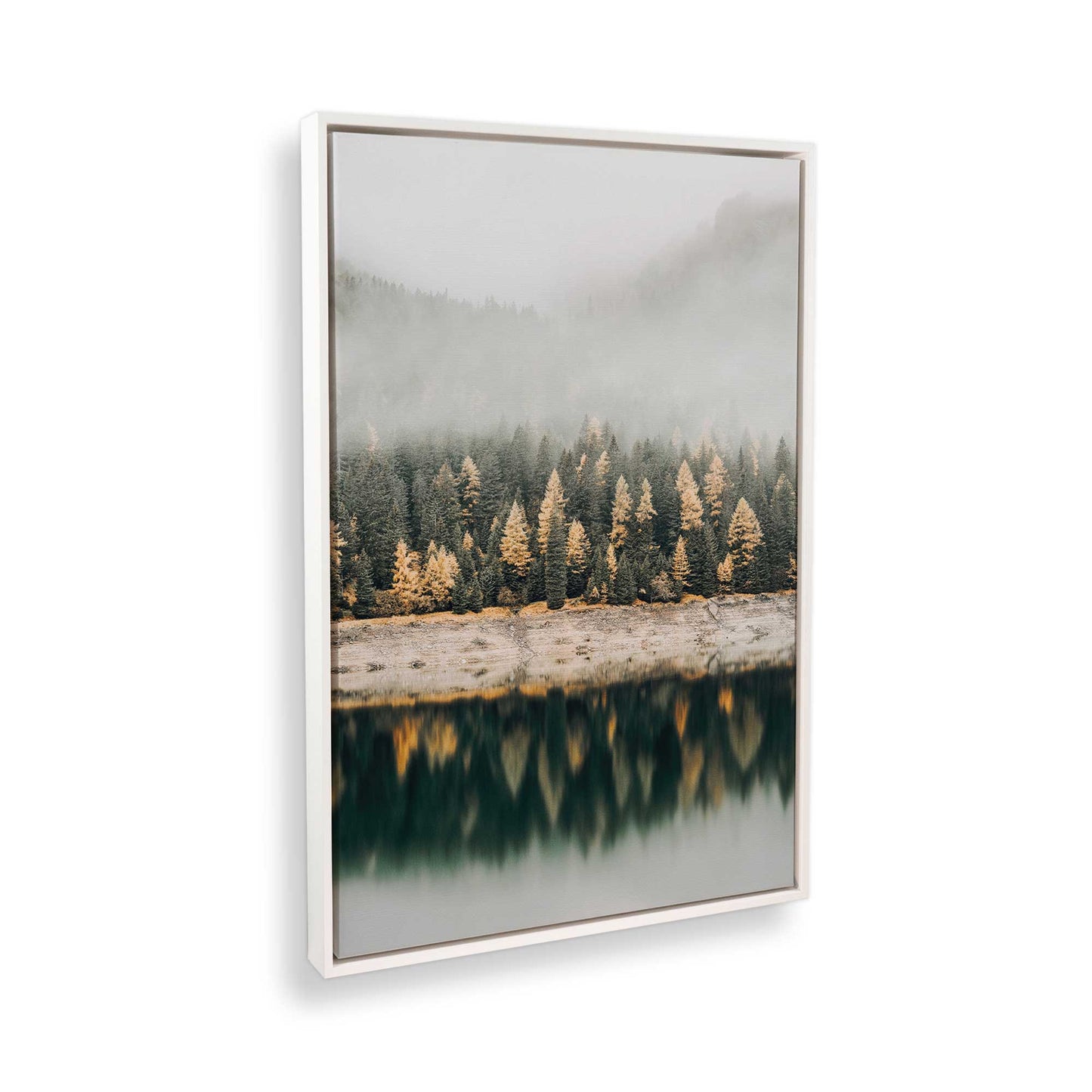 [Color:Opaque White] Picture of art in a White frame at an angle