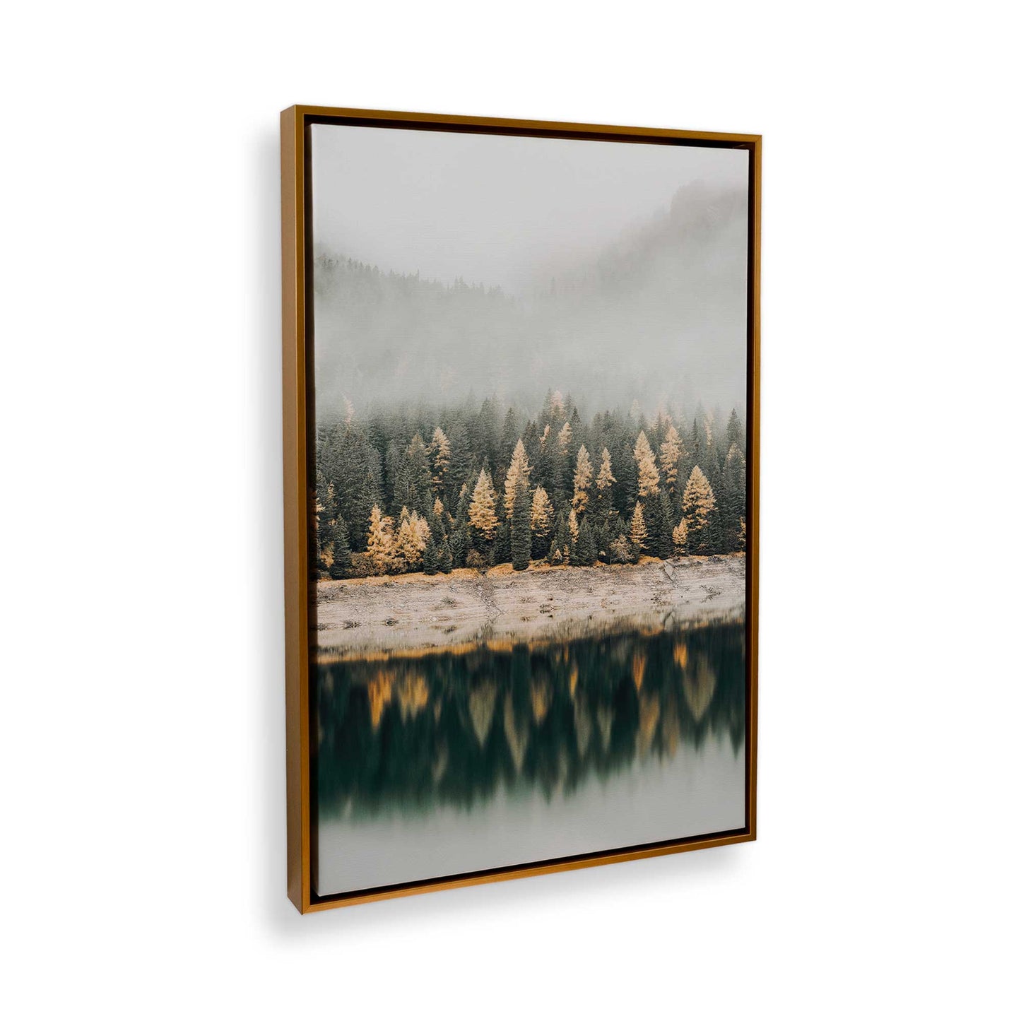 [Color:Polished Gold] Picture of art in a Polished Gold frame at an angle