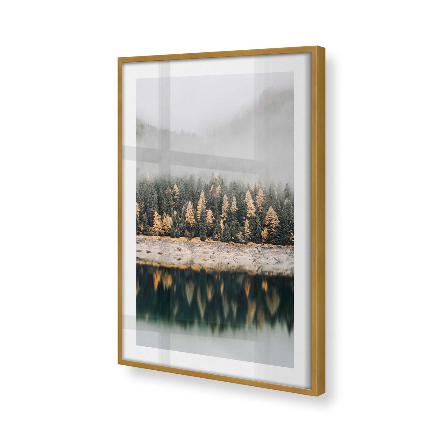 [Color:Polished Gold] Picture of art in a Polished Gold frame at an angle