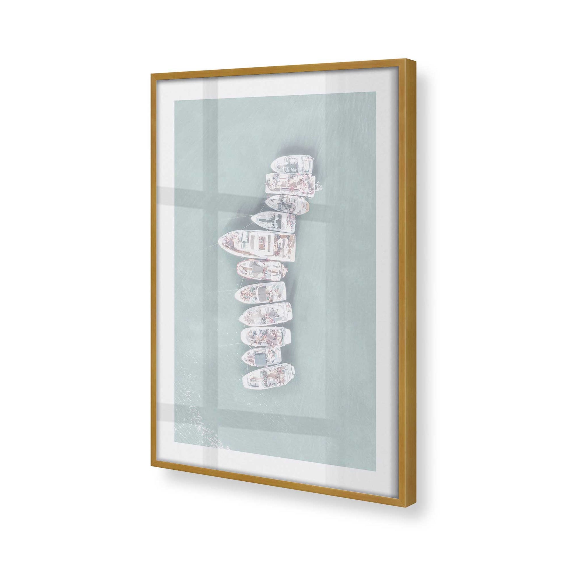 [Color:Polished Gold] Picture of art in a Polished Gold frame at an angle