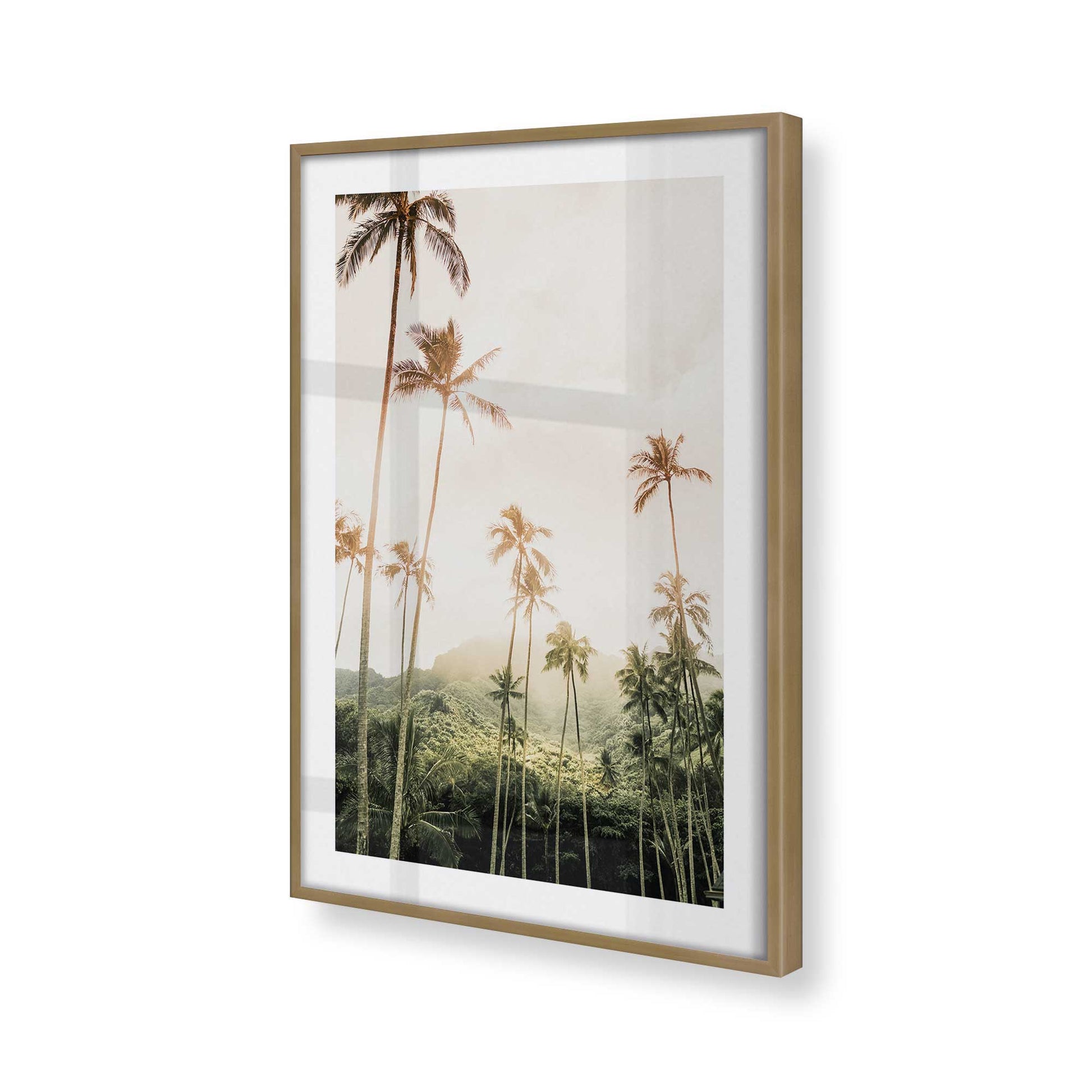 [Color:Brushed Gold] Picture of art in a Brushed Gold frame at an angle