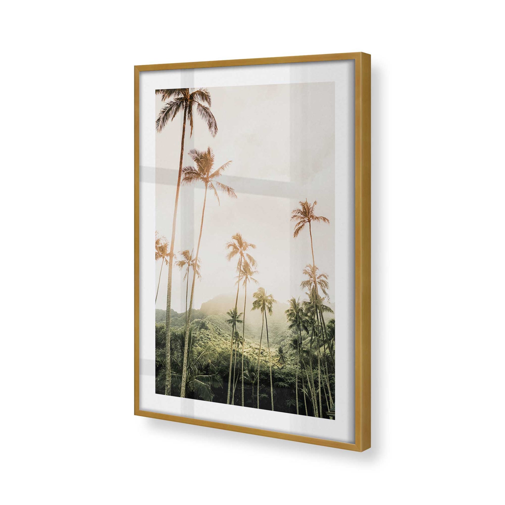 [Color:Polished Gold] Picture of art in a Polished Gold frame at an angle