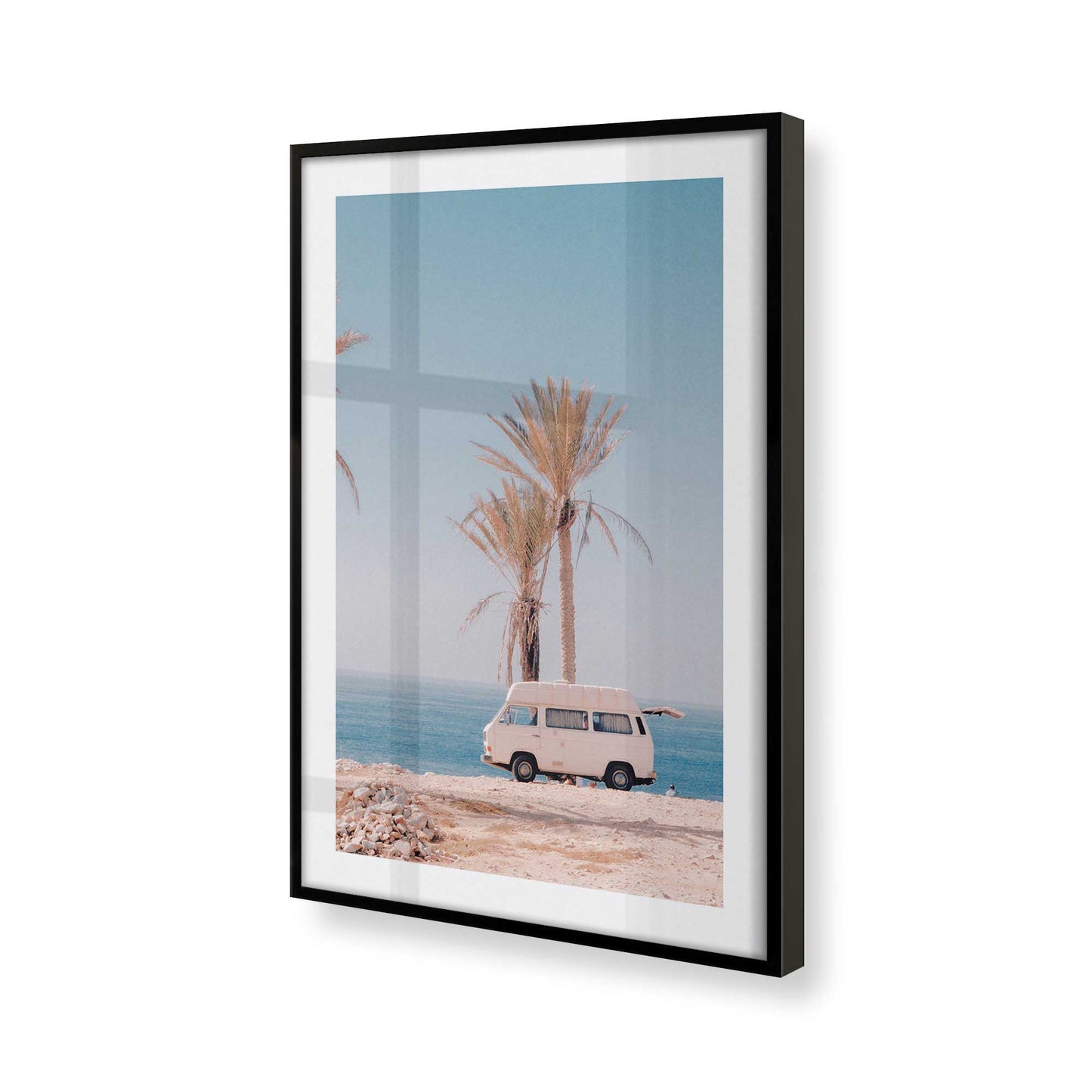 [Color:Satin Black] Picture of art in a Satin Black frame at an angle