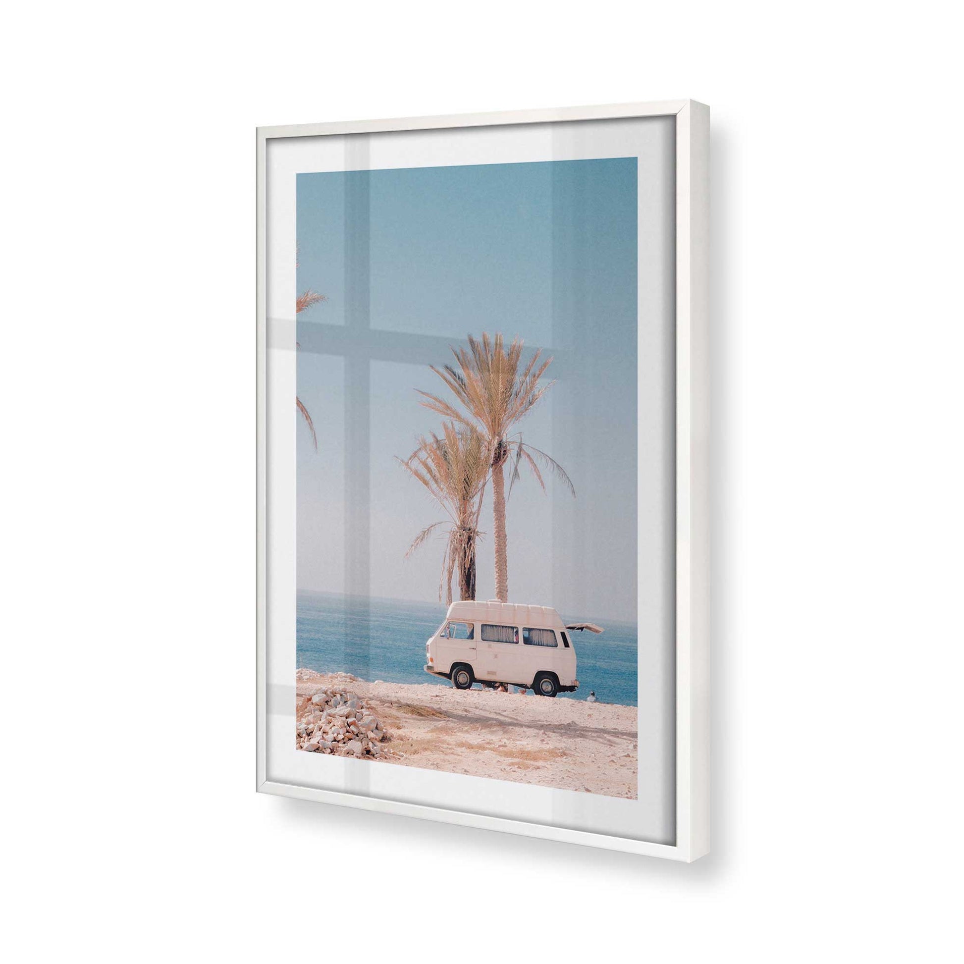 [Color:Opaque White] Picture of art in a Opaque White frame at an angle