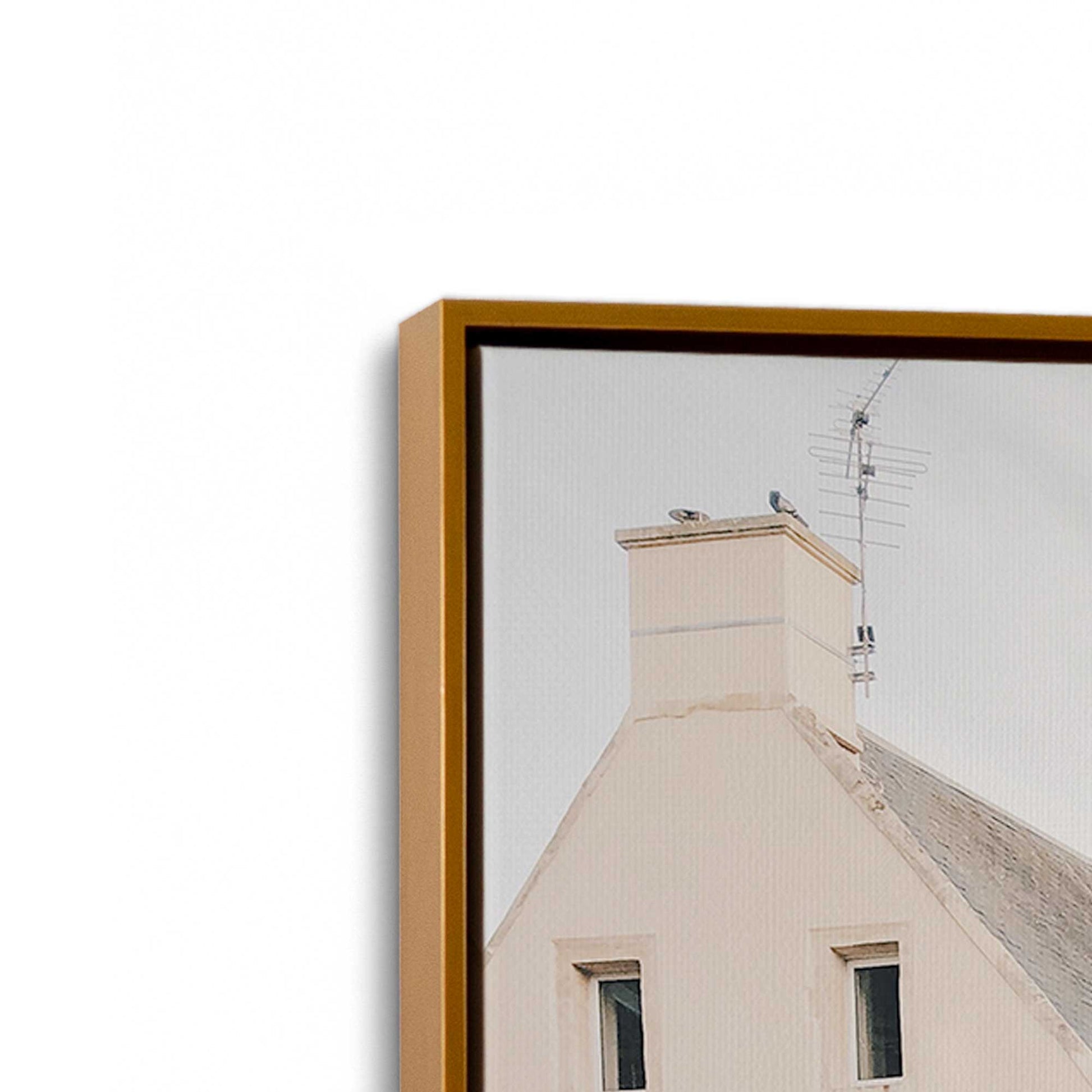 [Color:Polished Gold] Picture of art in a Polished Gold frame at an angle