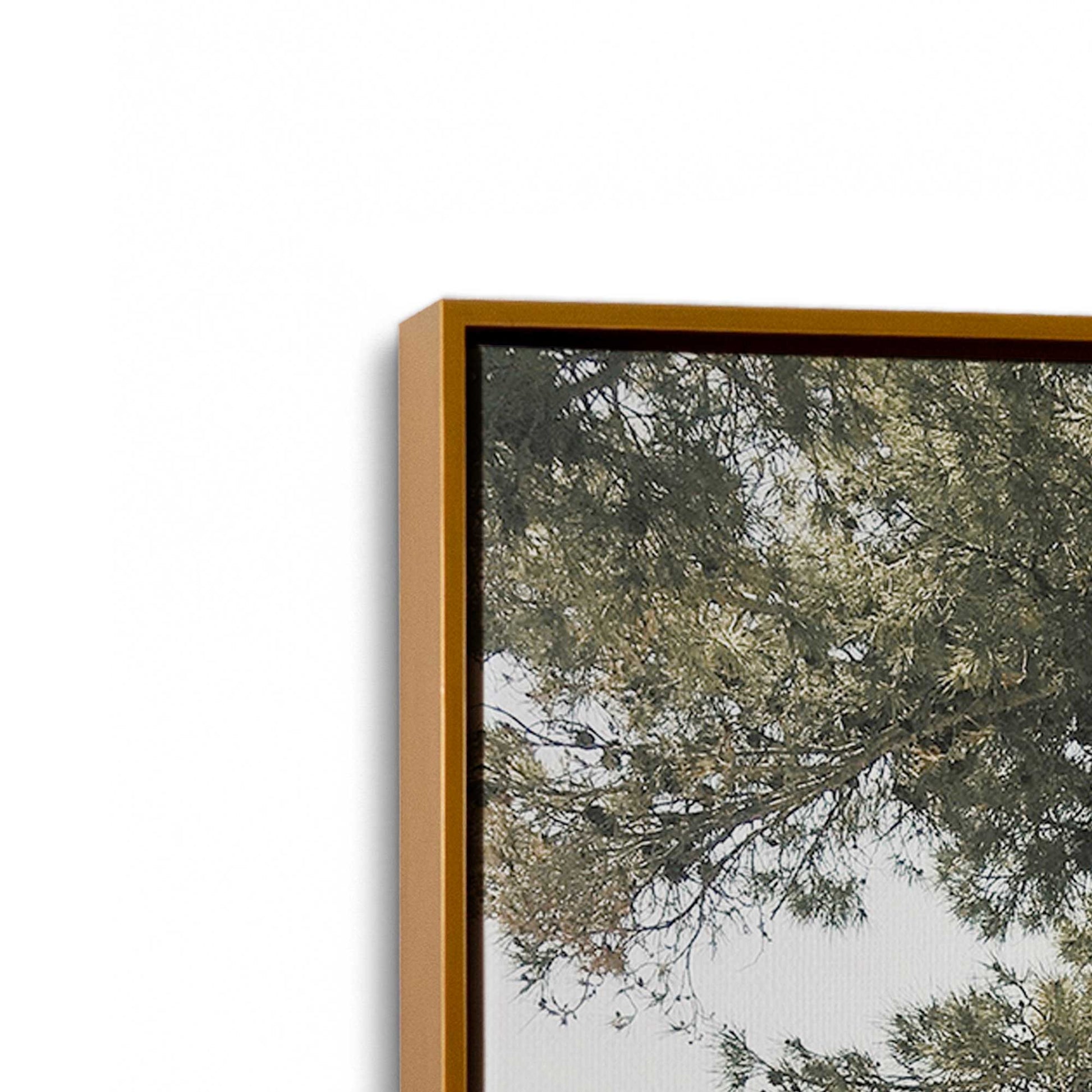 [Color:Polished Gold] Picture of art in a Polished Gold frame at an angle