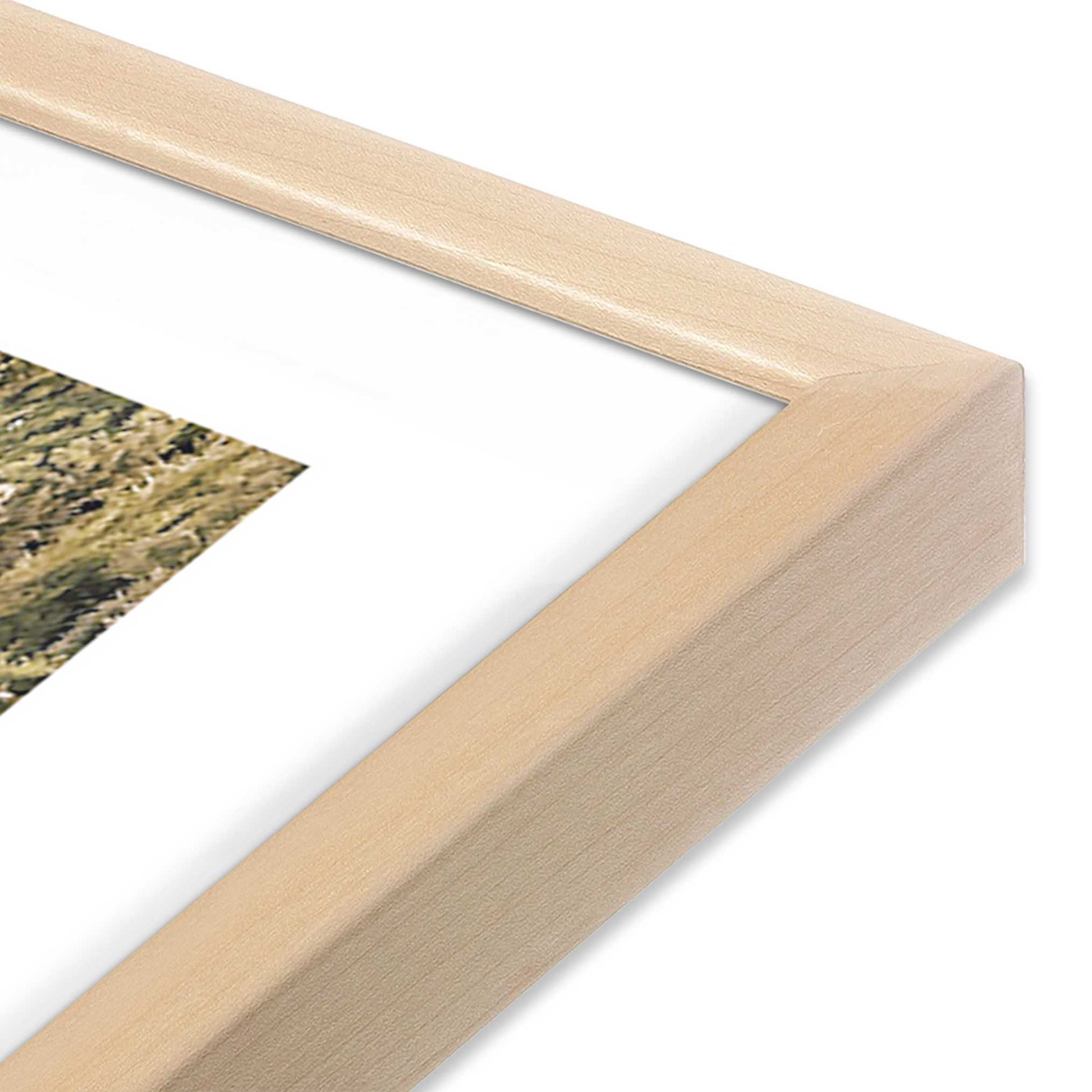 [Color:Raw Maple] Picture of art in a Raw Maple frame at an angle