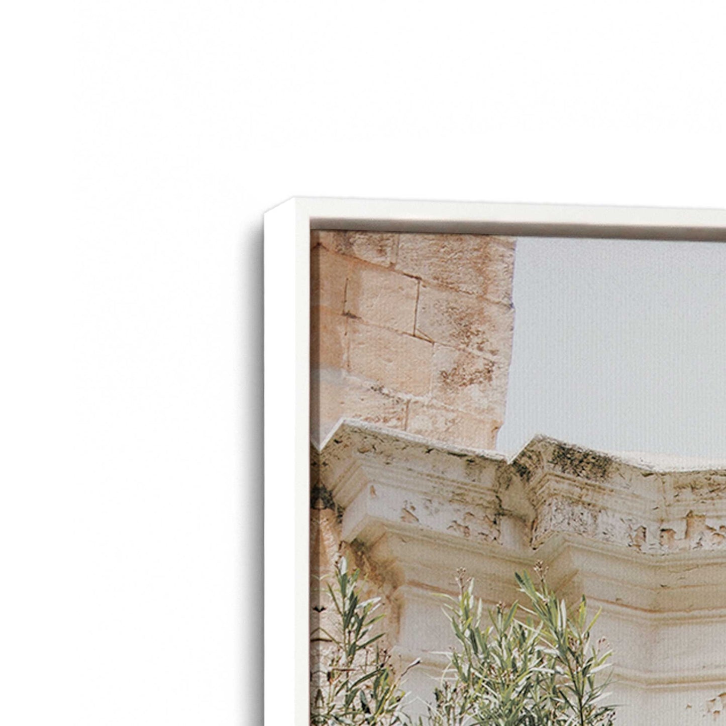 [Color:Opaque White] Picture of art in a White frame at an angle