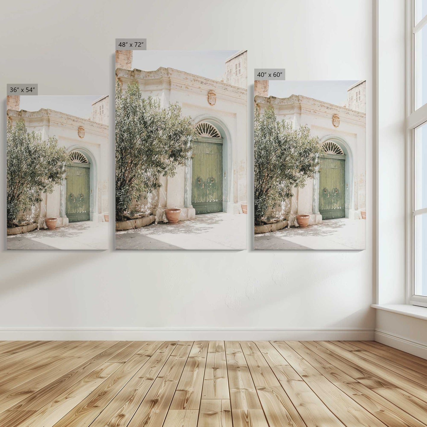 [Color:Stretched Canvas], Image showing the size comparisons