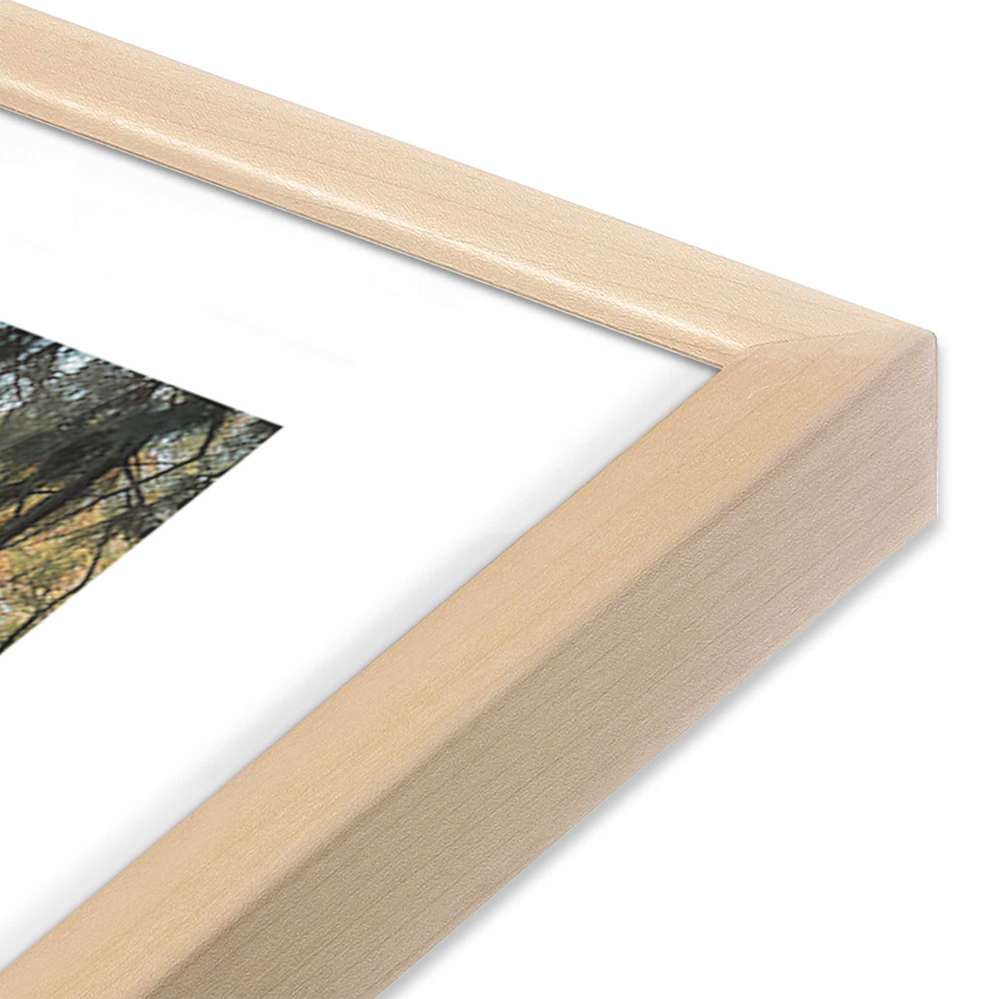 [Color:Raw Maple] Picture of art in a Raw Maple frame at an angle