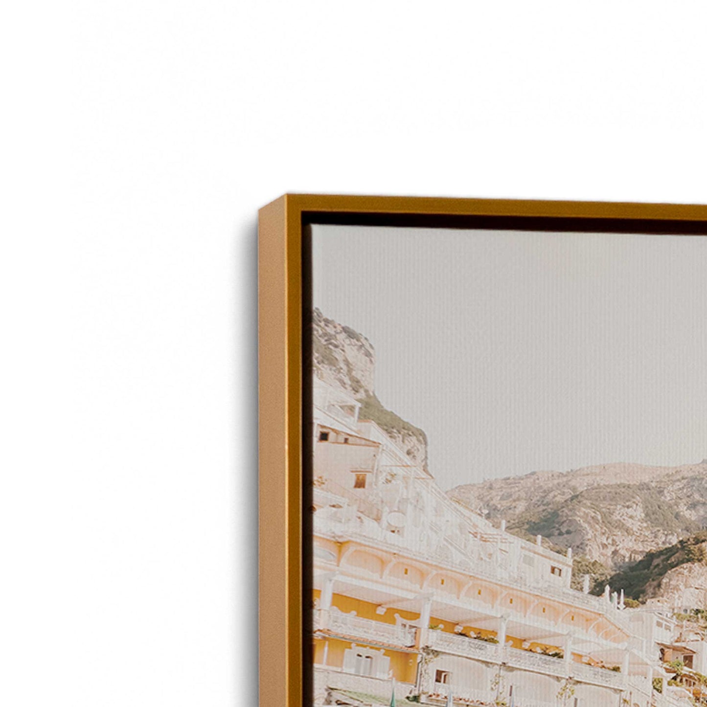 [Color:Polished Gold] Picture of art in a Polished Gold frame at an angle