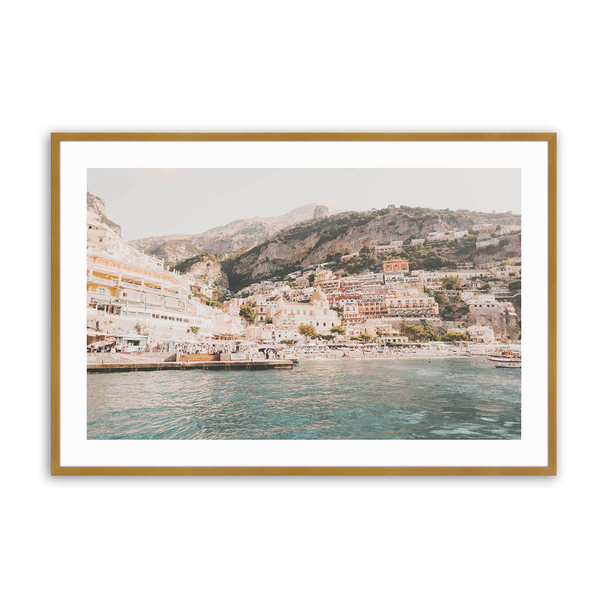 Coastal Splendor Print in a polished gold frame