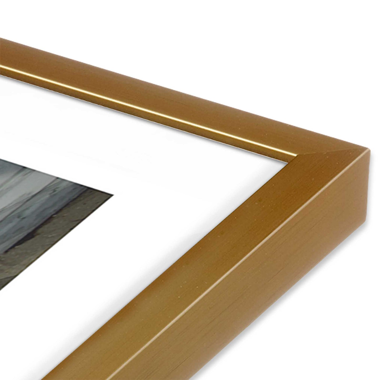 [Color:Polished Gold] Picture of art in a Polished Gold frame at an angle