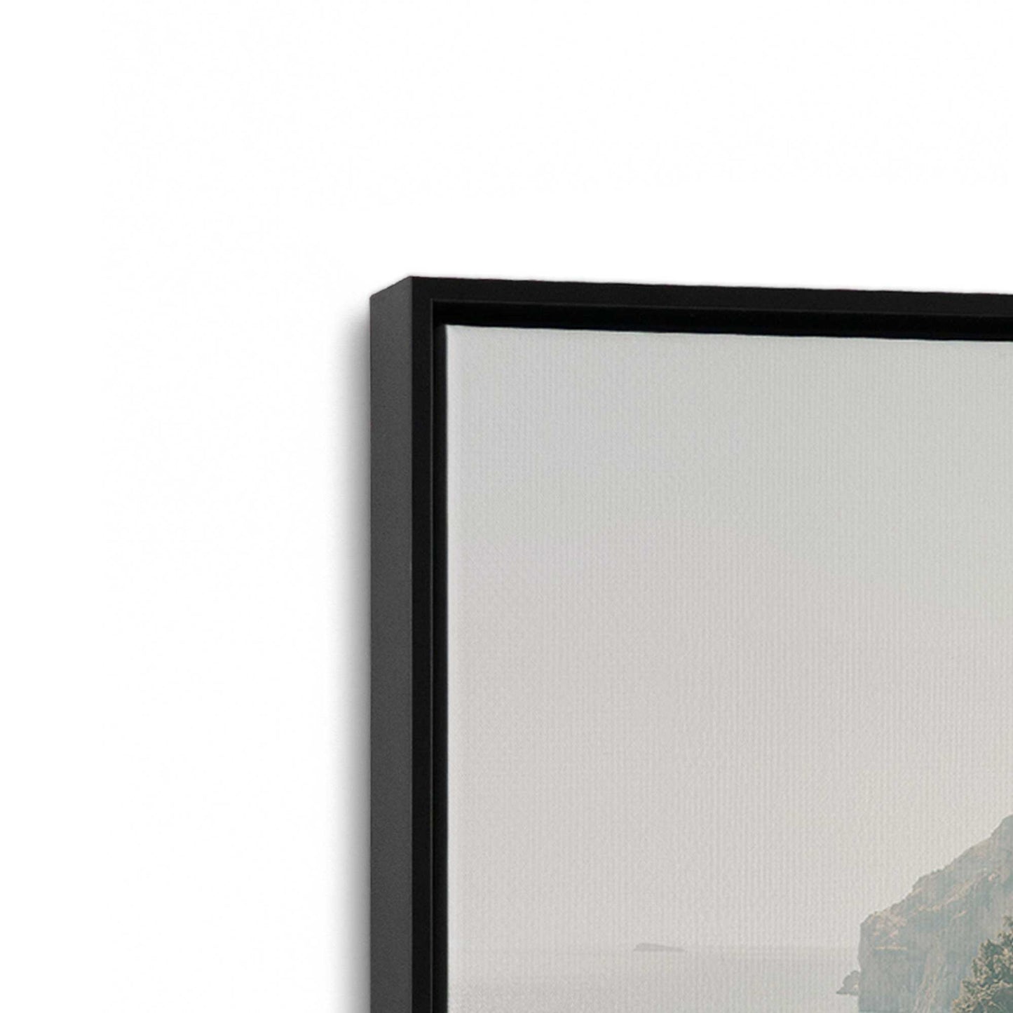 [Color:Satin Black] Picture of art in a Satin Black frame at an angle