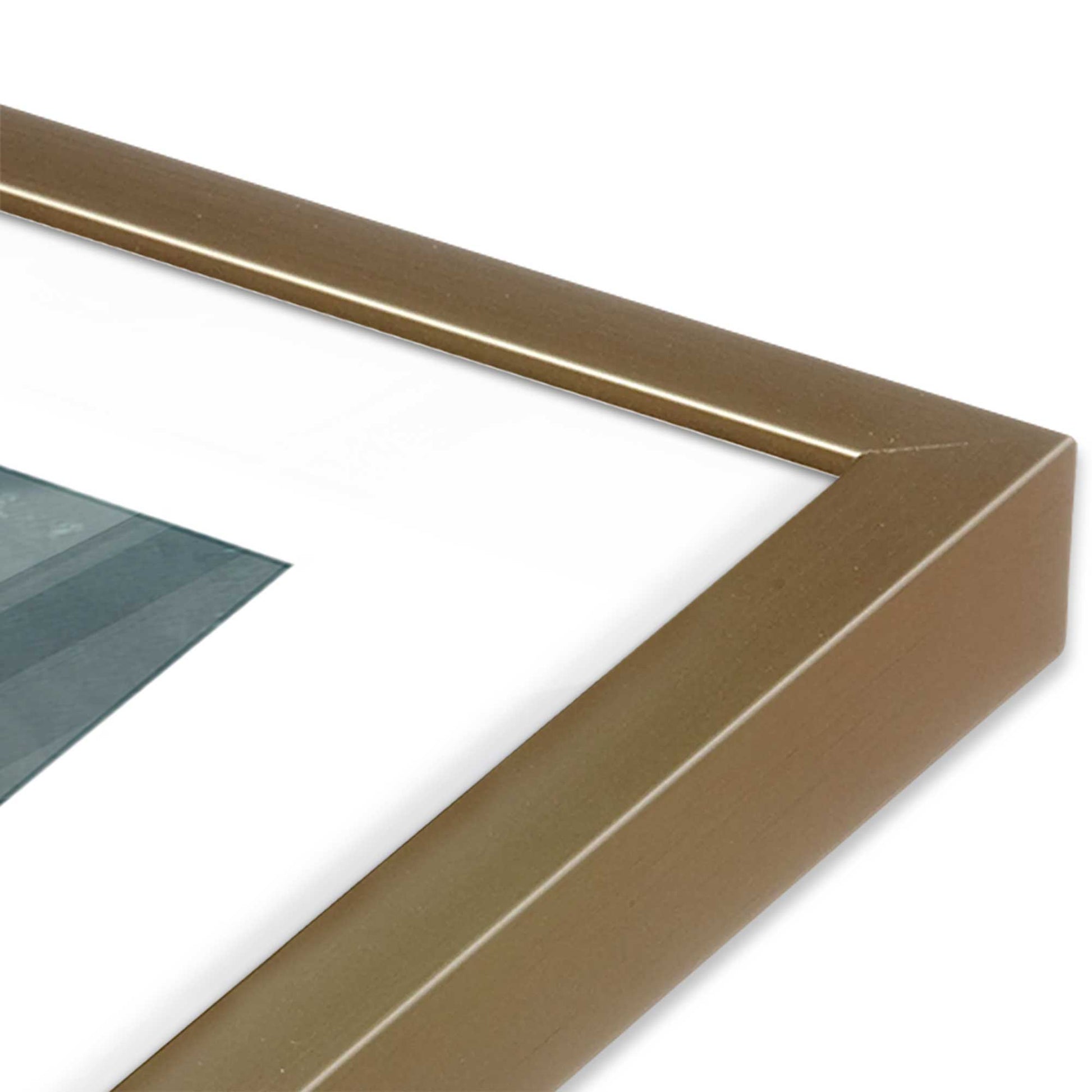 [Color:Brushed Gold] Picture of art in a Brushed Gold frame at an angle