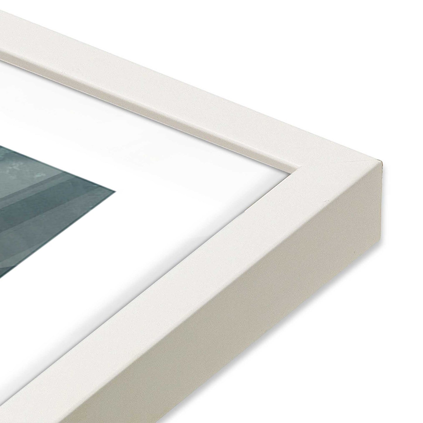 [Color:Opaque White] Picture of art in a Opaque White frame at an angle