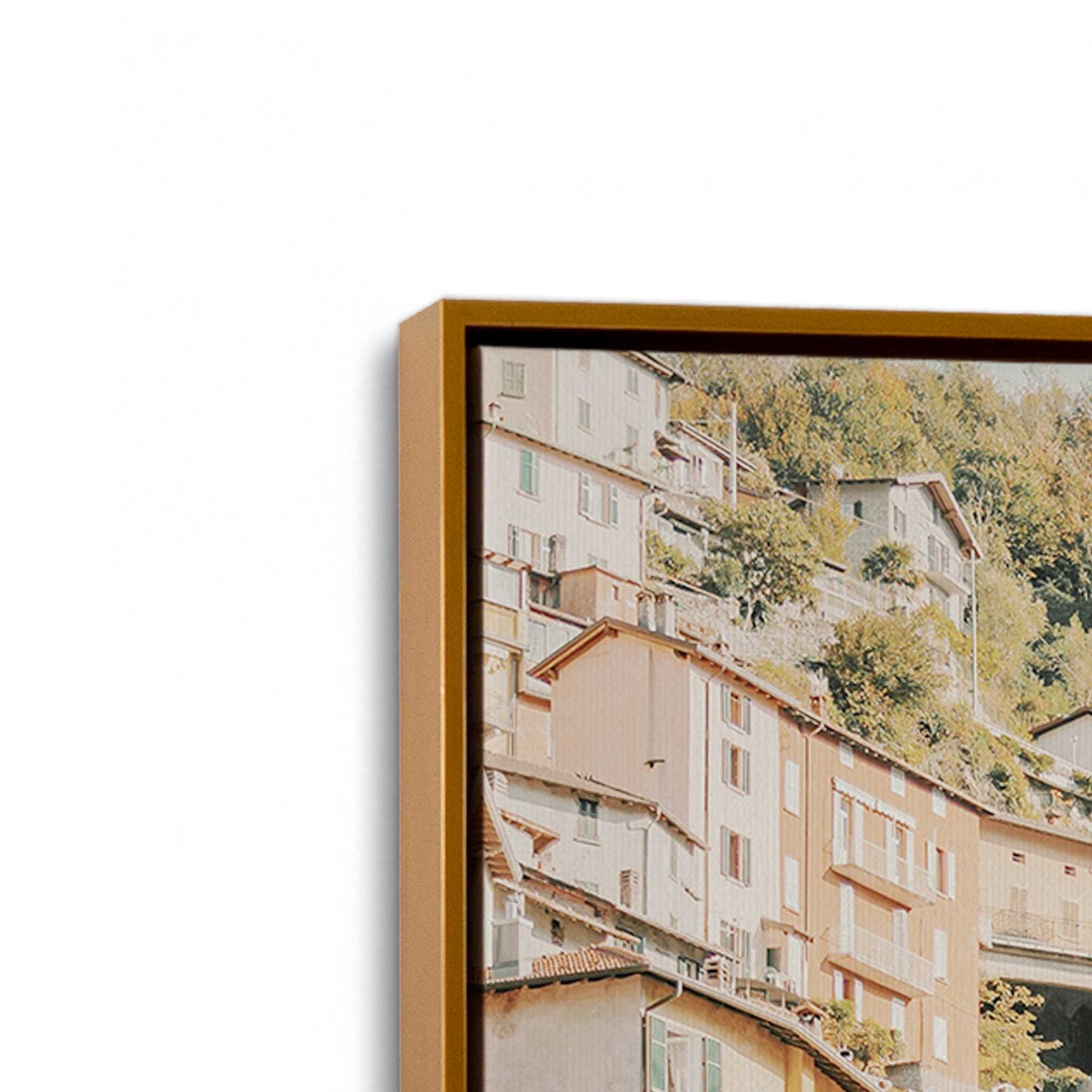 [Color:Polished Gold] Picture of art in a Polished Gold frame at an angle