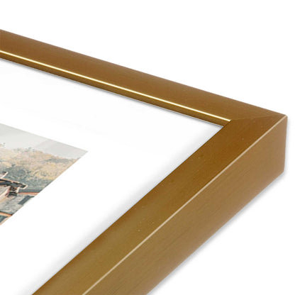 [Color:Polished Gold] Picture of art in a Polished Gold frame at an angle