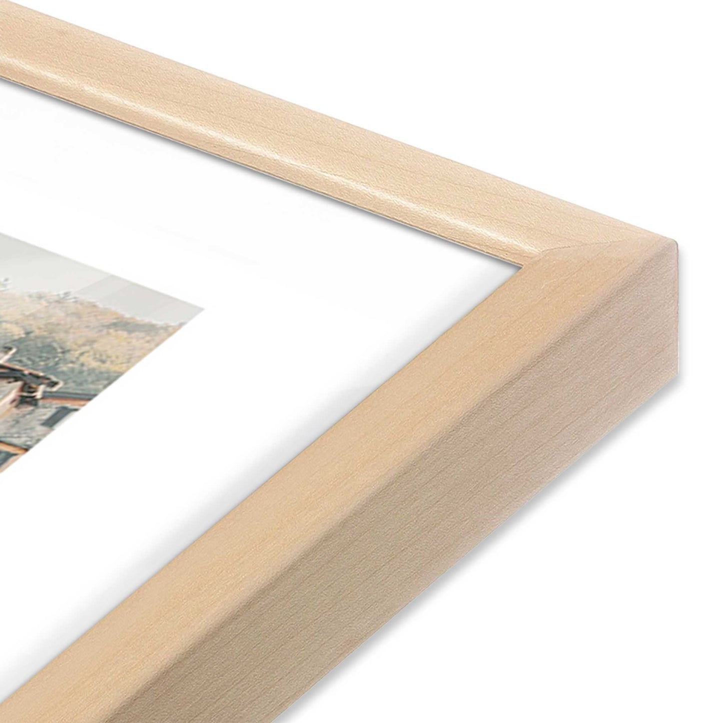 [Color:Raw Maple] Picture of art in a Raw Maple frame at an angle