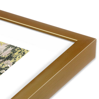 [Color:Polished Gold] Picture of art in a Polished Gold frame at an angle