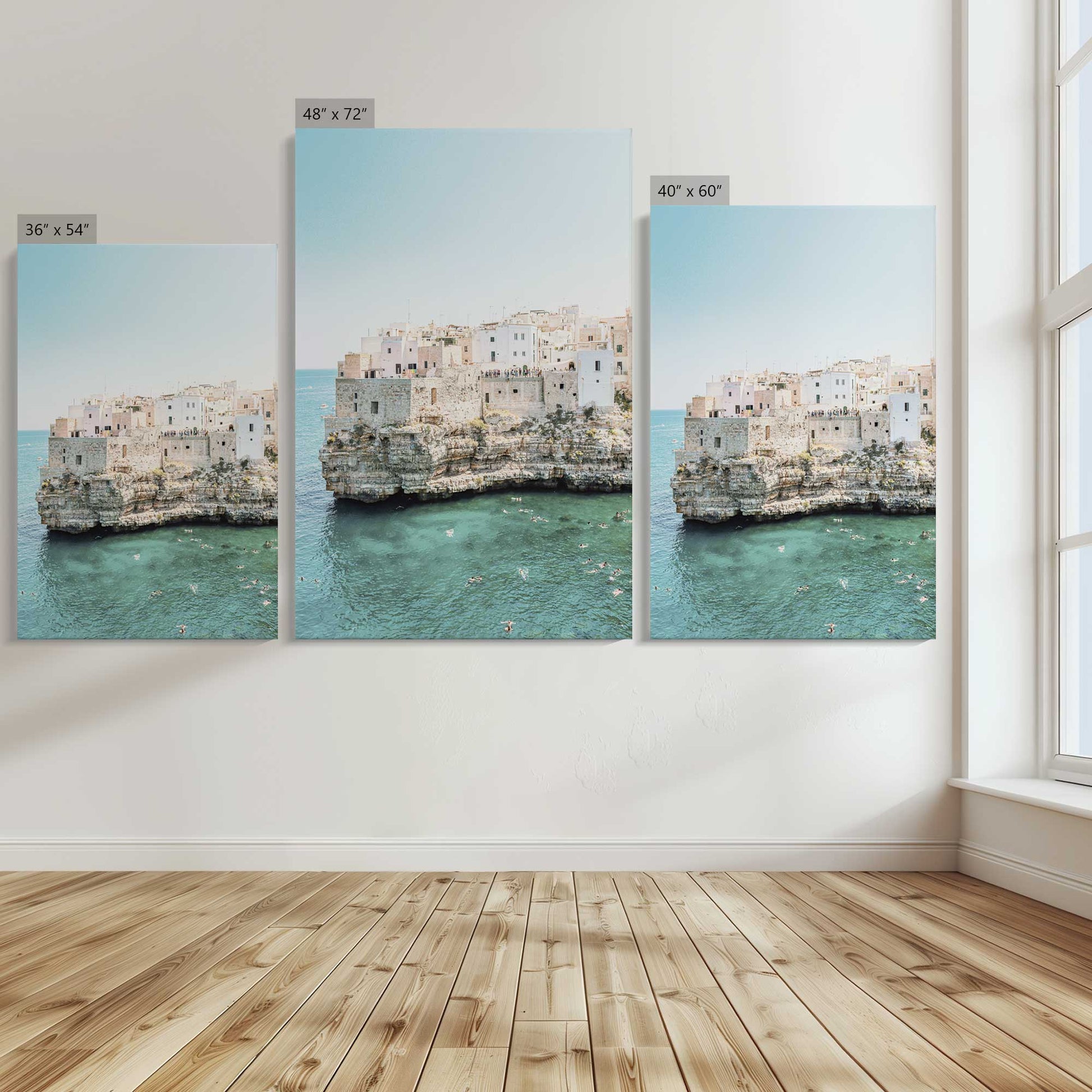 [Color:Stretched Canvas], Image showing the size comparisons