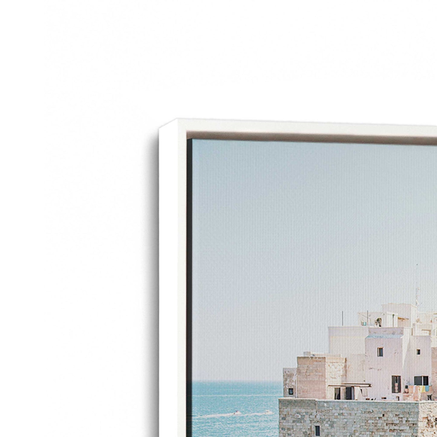 [Color:Opaque White] Picture of art in a White frame at an angle